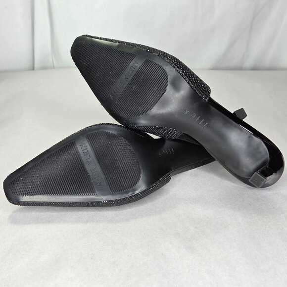 Anne Klein Women's Rosel Snip Toe Slingback Dress Pumps - Black Crystal - Picture 5 of 7